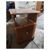 Wooden end stand with filing cabinet drawer