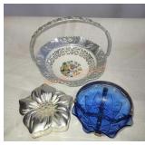 Misc lot glass and metal items