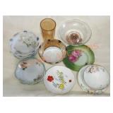 Misc lot saucers and glassware