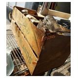 Vintage Wood Crate w/ Atlas and Ball canning jars