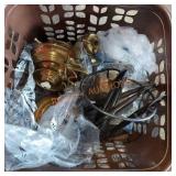 Basket Lot Tea Pots, Metal Key Decor