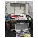 Large tackle box full of fishing gear