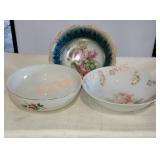 3 count rose / flower serving dishes