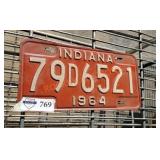Indiana license plate from 1964
