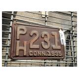 Connecticut license plate from 1935