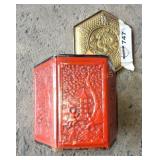 Asian Tea Tin with Gold Dragon Lid