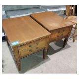 2pc Mid-Century Walnut End Tables