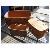 3 Count longaberger baskets