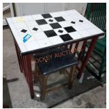 Tile High Top Table with w/ 2 Bench Seats