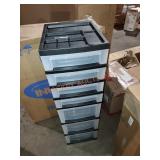 Tall plastic storage drawer unit