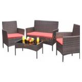 Tozey 4-Pc Wicker Outdoor Patio Furniture Set
