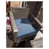 Outdoor chair and sofa set with foot stools