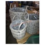 3pc wicker basket set