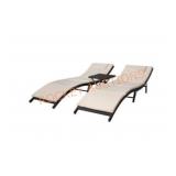 Unbranded 3-Pieces Steel Frame Poolside Folding
