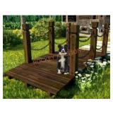 FUFU&GAGA 5 ft. Decorative Wooden Garden Bridge,