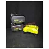 Ryobi 2ct 40v Lithium Batteries & Charger