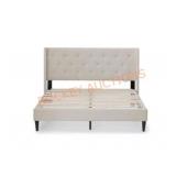 California king Upholstered tufted platform bed