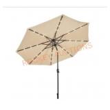 Costway 10 ft. Iron Market Solar LED Lighted Tilt