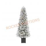 7.5ft Potted Flocked Christmas Tree