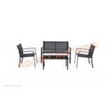 Metal Patio Conversation Set in Black