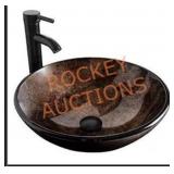 Artistic Round Bathroom Sink Tempered Glass