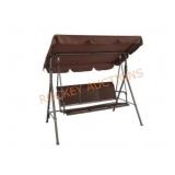 Karl home 3-Person Black Metal Patio Swing with