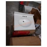 Glacierbay 25" vanity top cultured marble