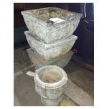 4pc Concrete Planters