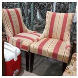 2pc Striped Upholstered  Dining Chairs