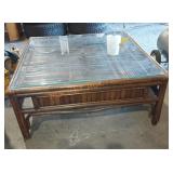 Bamboo Coffee table with glass top