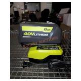 Ryobi 40v battery  and charger