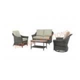 Hampton Bay Chasewood Brown 4-Piece Wicker Patio