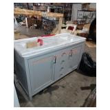 60" double sink vanity with marble top