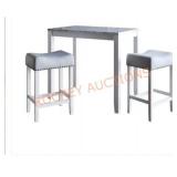 Nathan James Viktor 3-Piece White Pub Table Set