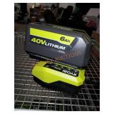 Ryobi 40v battery  and charger