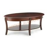 Steve silver Troy 48 in.  Cherry Oval Wood Coffee