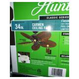 Hunter Carmen 34" Indoor Bronze Ceiling Fan