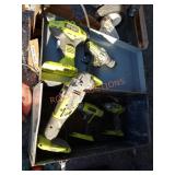 Ryobi battery hand tools and box