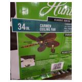 Hunter Carmen 34" Indoor Bronze Ceiling Fan