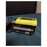 Ryobi 40V Battery and Charger