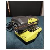 Ryobi 40v 4Ah Battery and charger