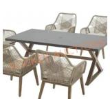 Haymont steel rectangular dining table