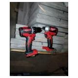 Milwaukee impact driver and drill set
