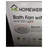 Homewerks bathroom fan with Bluetooth