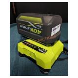 Ryobi 40v 6Ah Battery and Charger