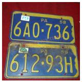 Two PA 58 license plates