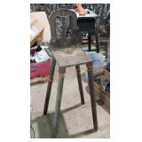 Vintage pipe vise on stand