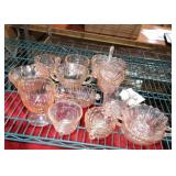 Pale pink glassware