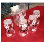 Vintage water pitcher and glass set