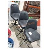 Vintage bar stool set with footbar